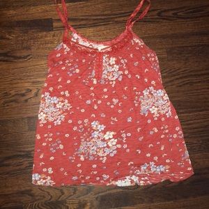 Blood orange floral tank